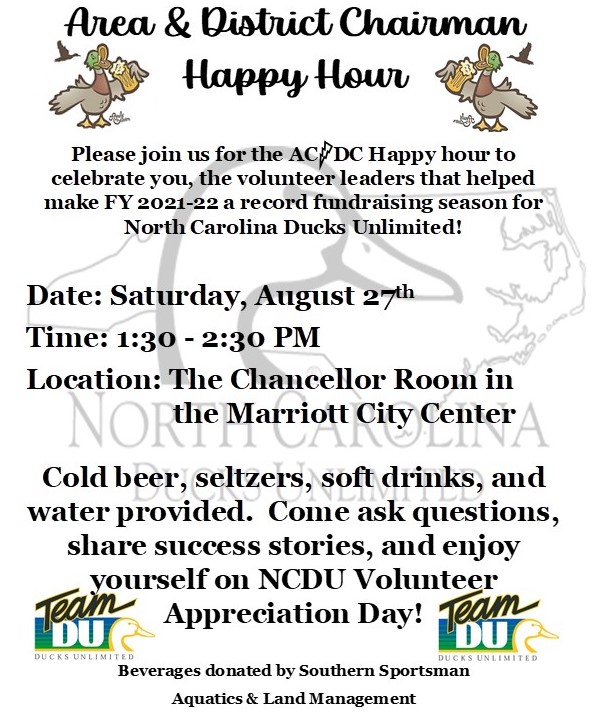 Area & District Chairman Happy Hour – NC Ducks Unlimited